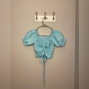 Light Blue Crop Top